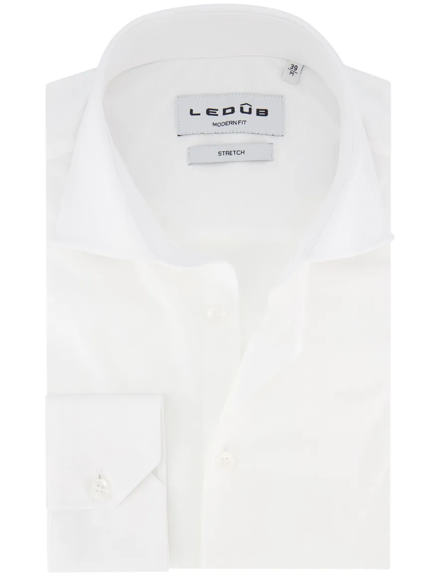 Ledub overhemd wit modern fit