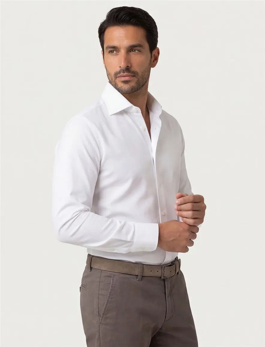 Ledub overhemd wit modern fit