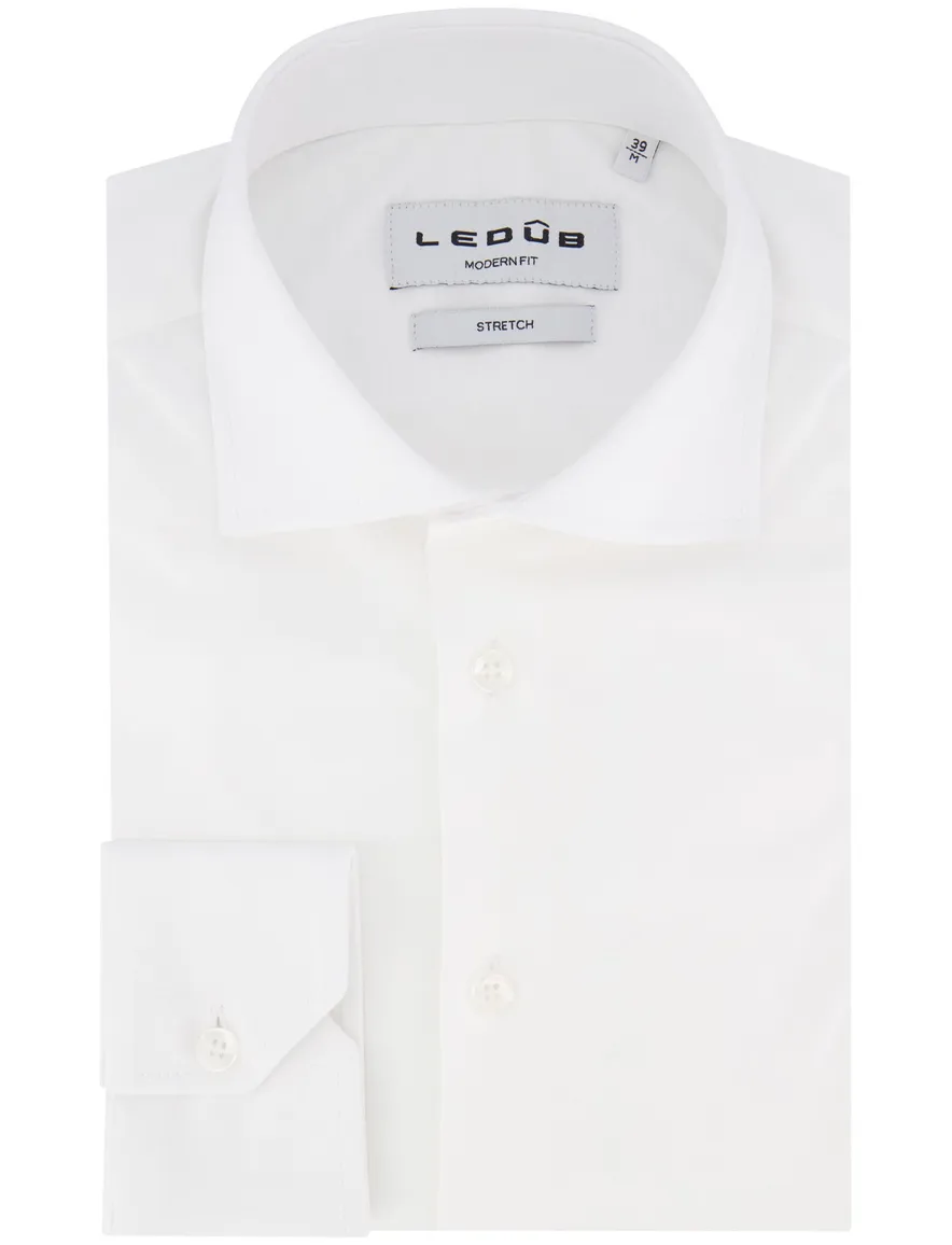 Ledub overhemd wit modern fit