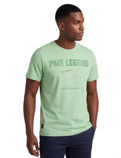 PME Legend PME Legend T-shirt met opdruk mint groen