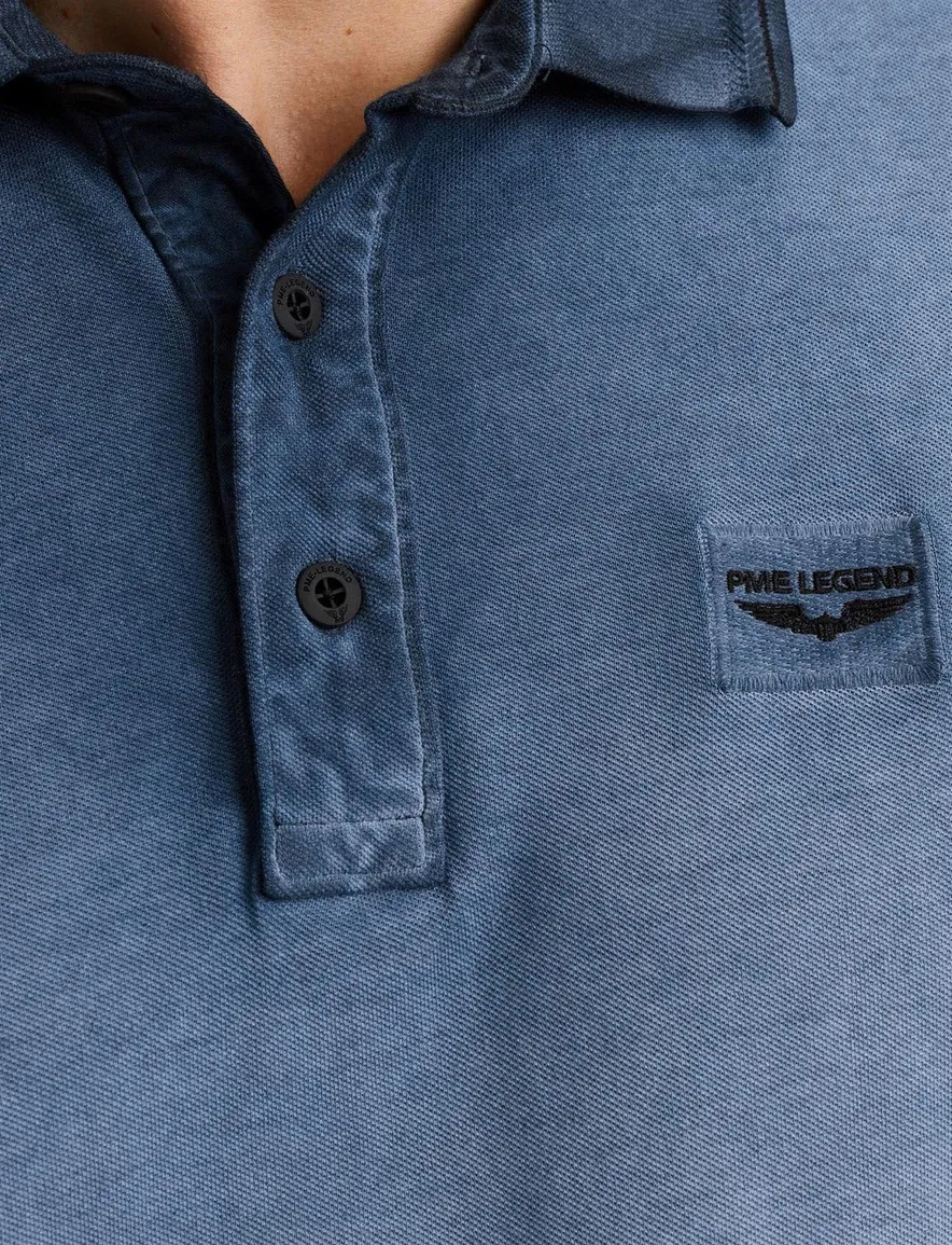 PME Legend polo blauw washed
