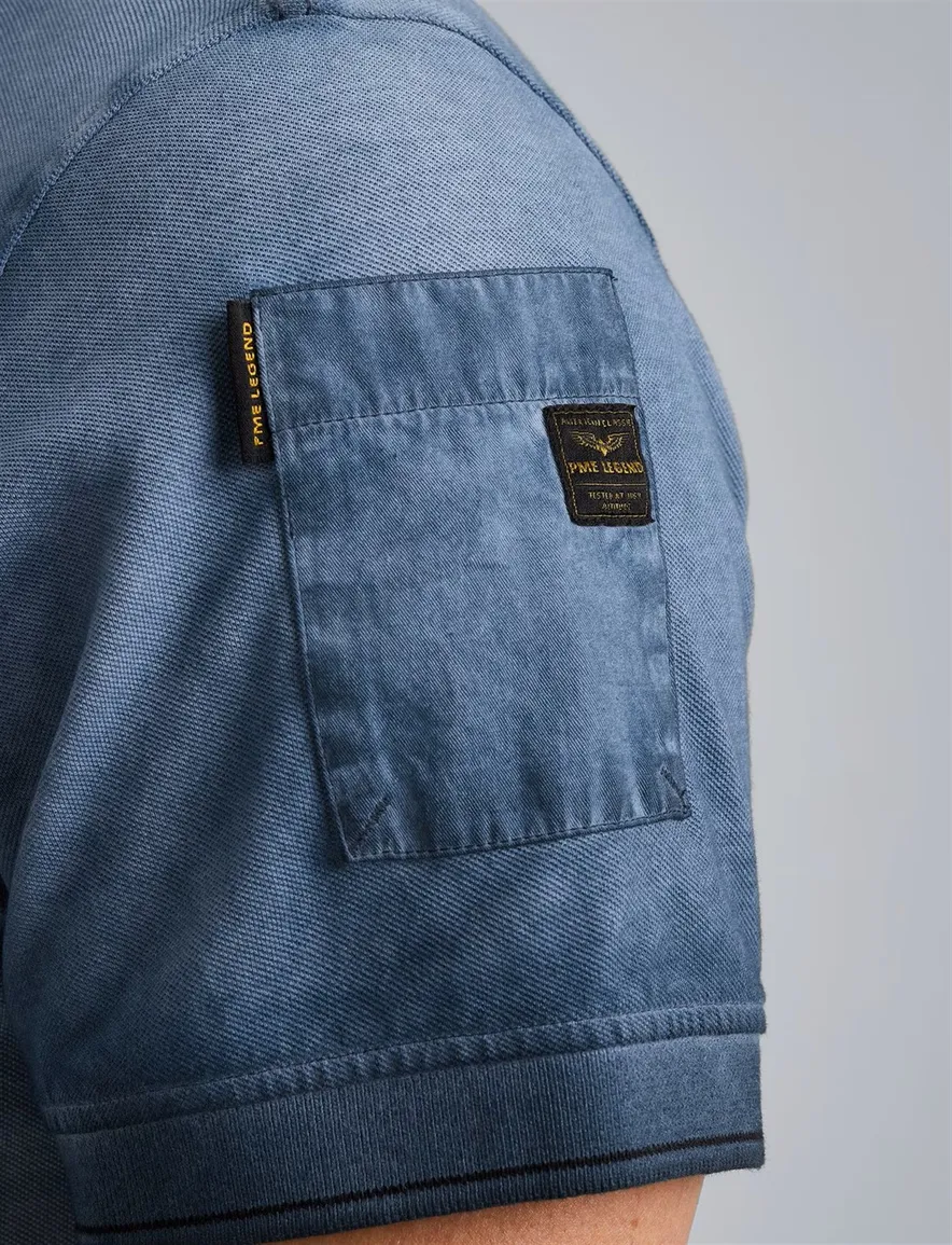 PME Legend polo blauw washed