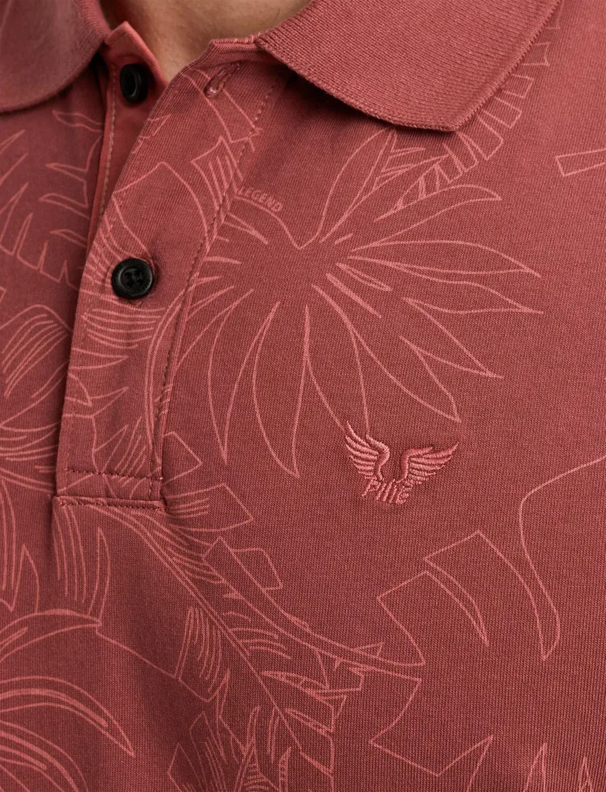 PME Legend allover print polo roze pique katoen 2-knoops