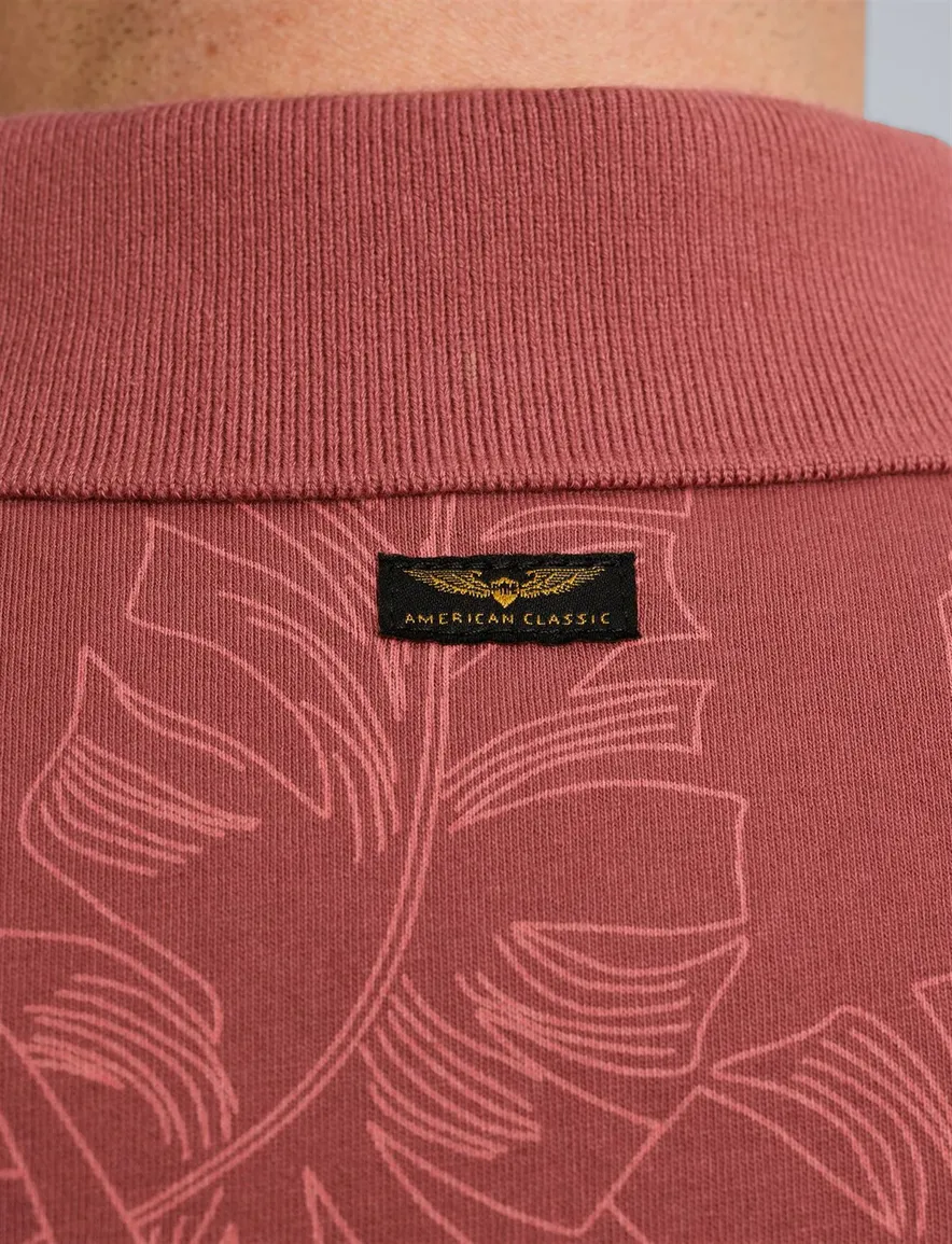 PME Legend allover print polo roze pique katoen 2-knoops