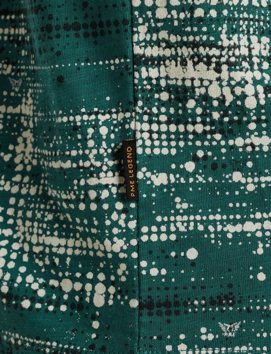 katoenen PME Legend T-shirt groen print normale fit