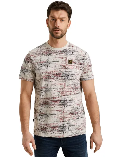 PME Legend PME Legend T-shirt beige met print normale fit katoen