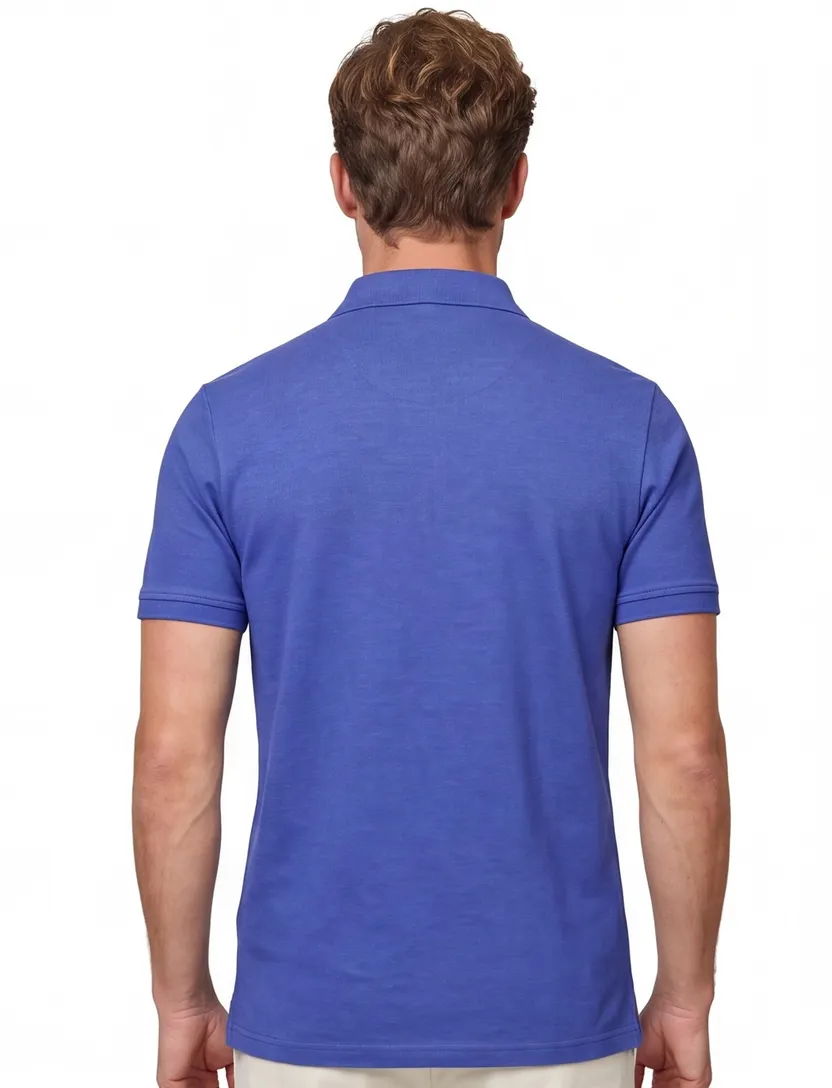 Portofino Fang polo blauw katoen