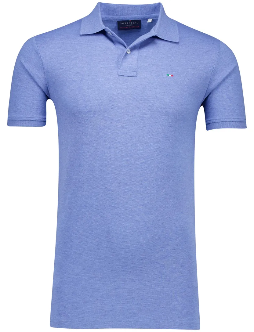 Portofino Fang polo blauw katoen 3-knoops