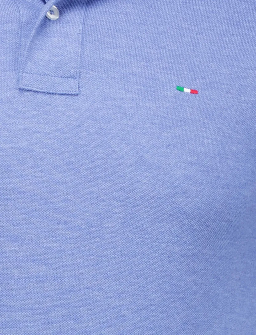 Portofino Fang polo blauw katoen 3-knoops