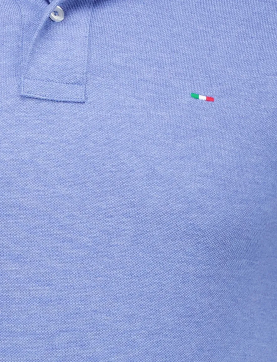 Portofino Fang polo blauw katoen 3-knoops