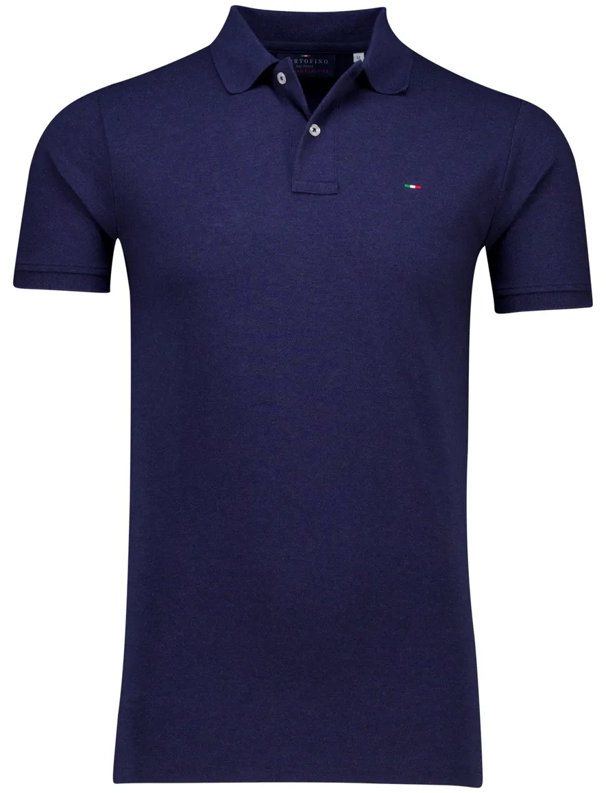 Portofino Fang polo donkerblauw pique katoen