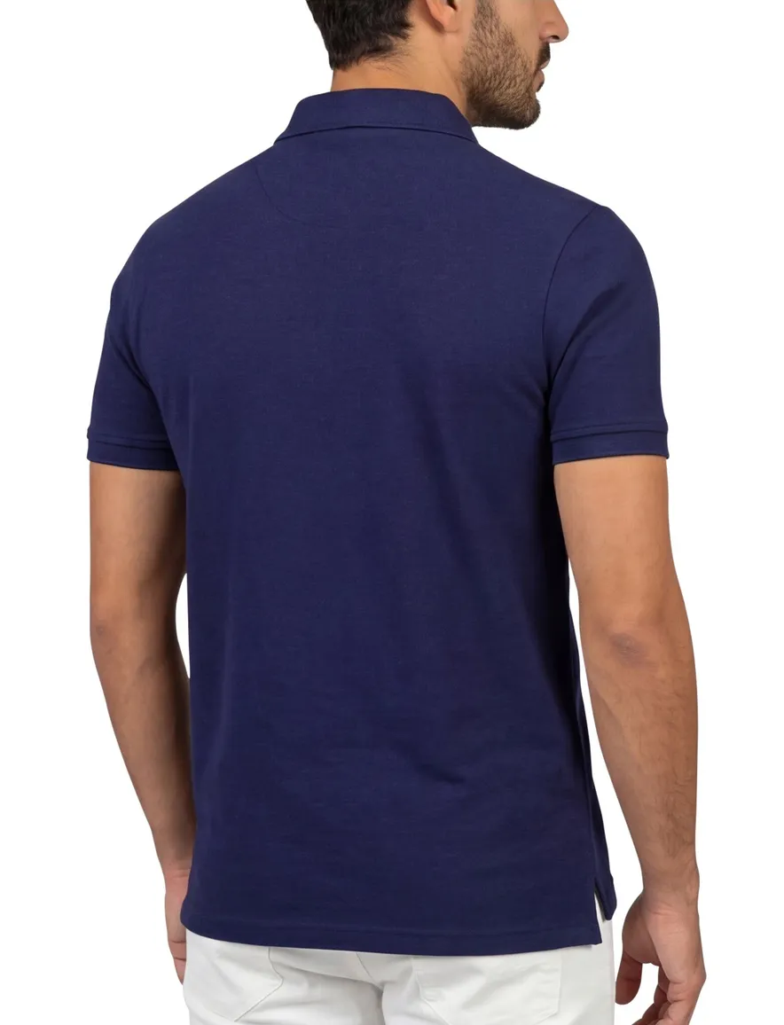 Portofino Fang polo donkerblauw pique katoen