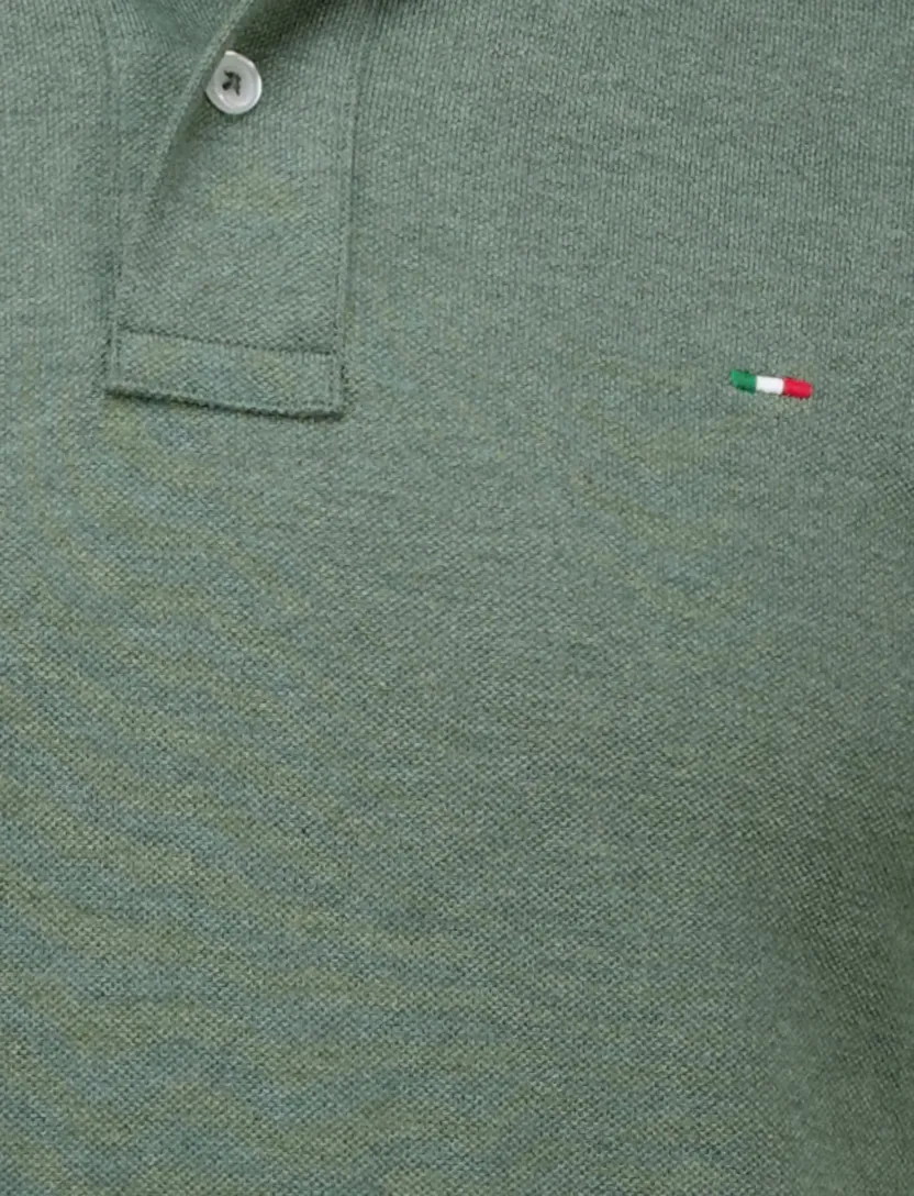 Portofino polo groen pique katoen 2-knoops