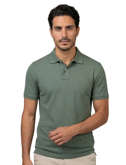 Portofino Portofino polo groen pique katoen