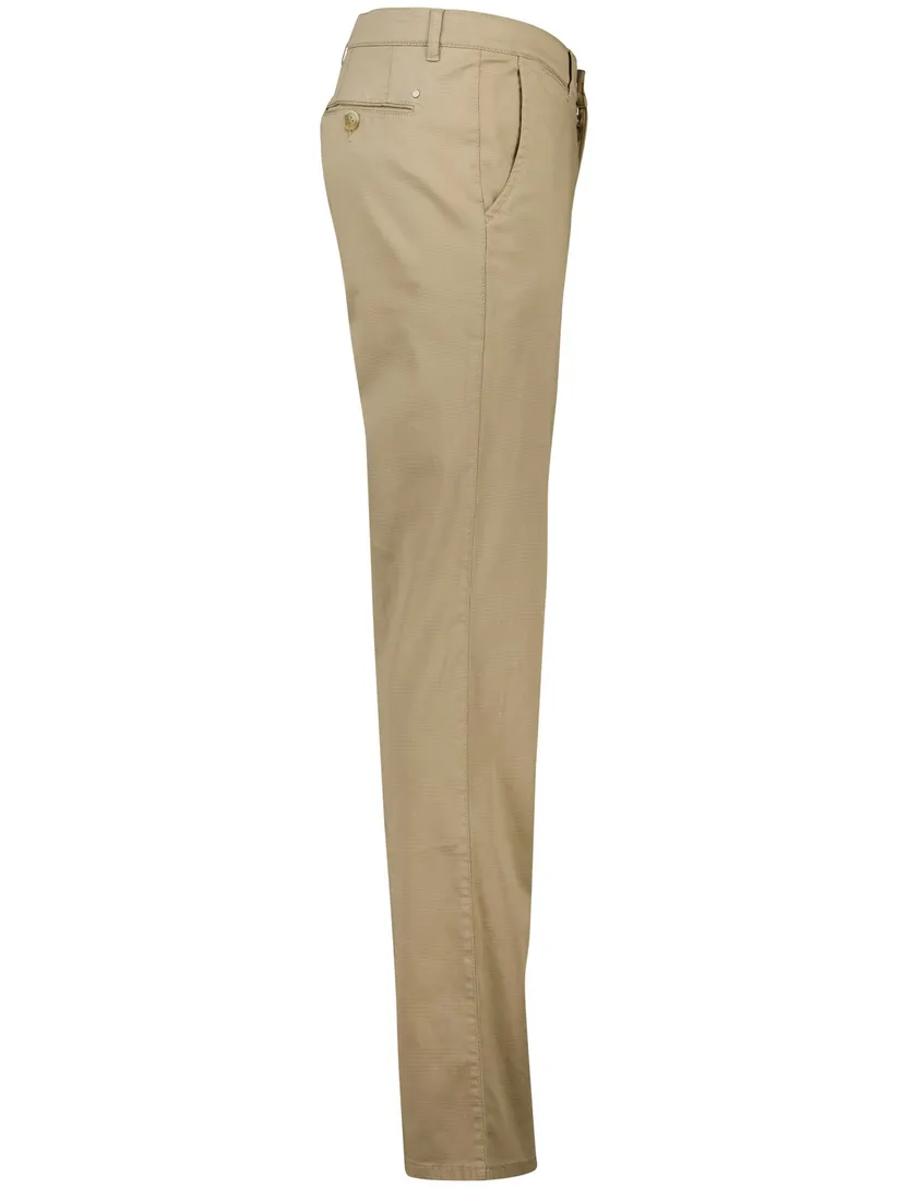 katoenen COM4 modern chino khaki effen normale fit