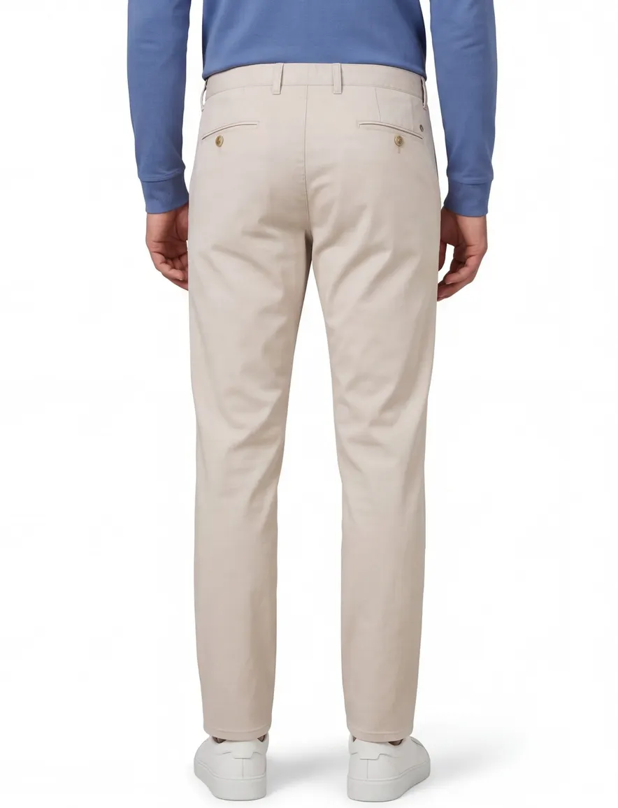 Com4 Pantalon chino beige katoen
