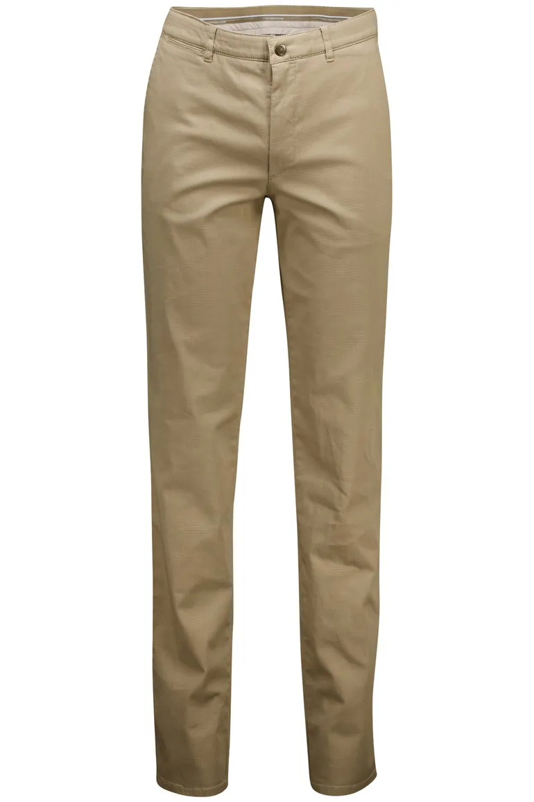 Com4 bruin Modern Chino katoen