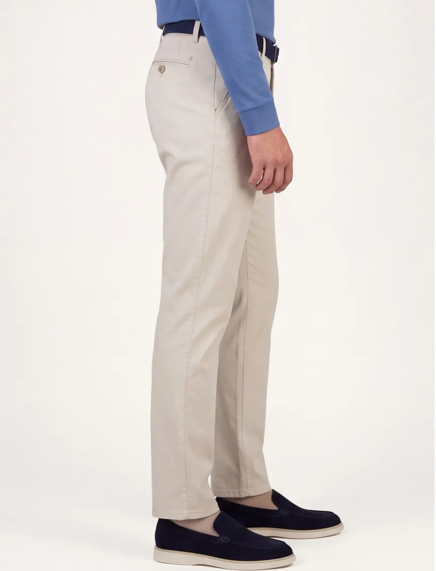 Com4 modern chino collection katoen creme pantalon