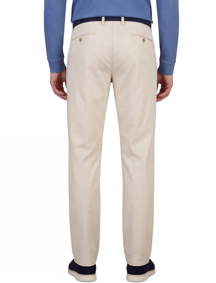 Com4 modern chino collection creme katoen effen