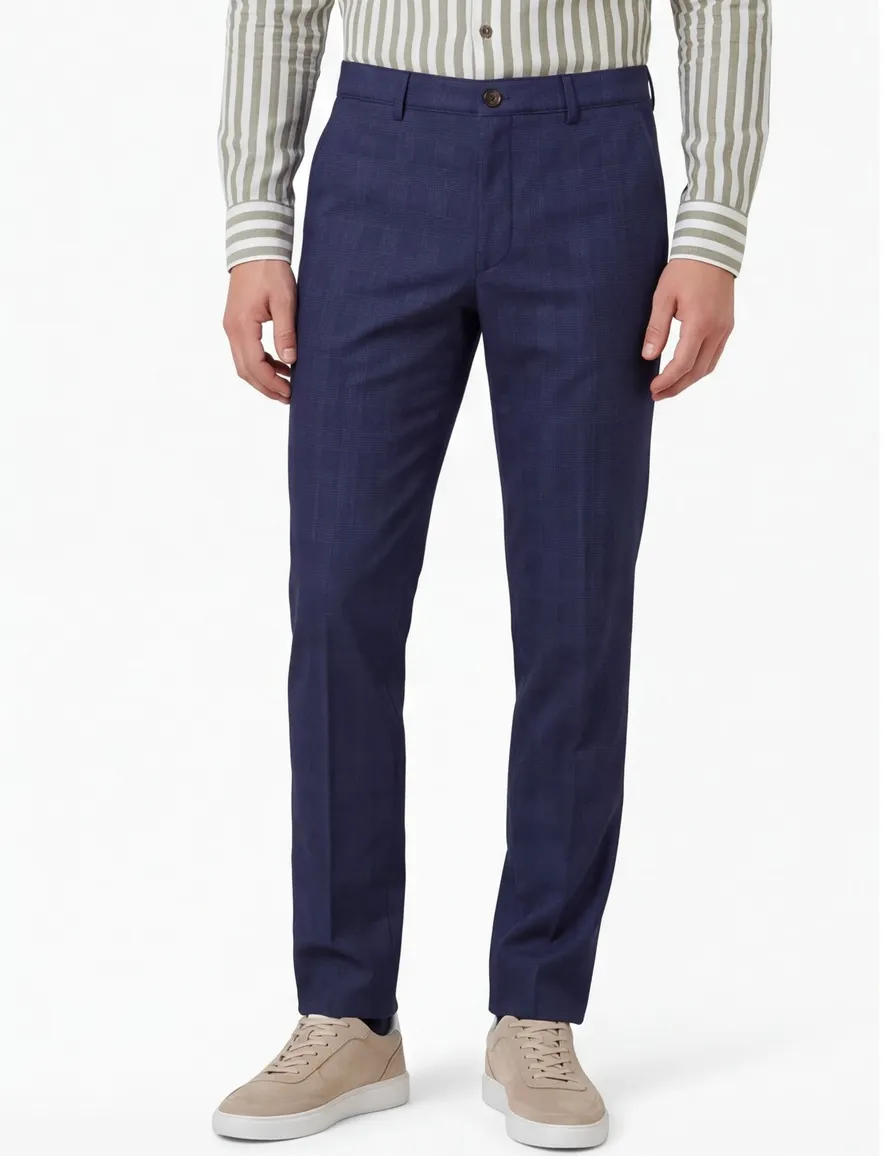 Com4 Modern Chino Collection navy katoen