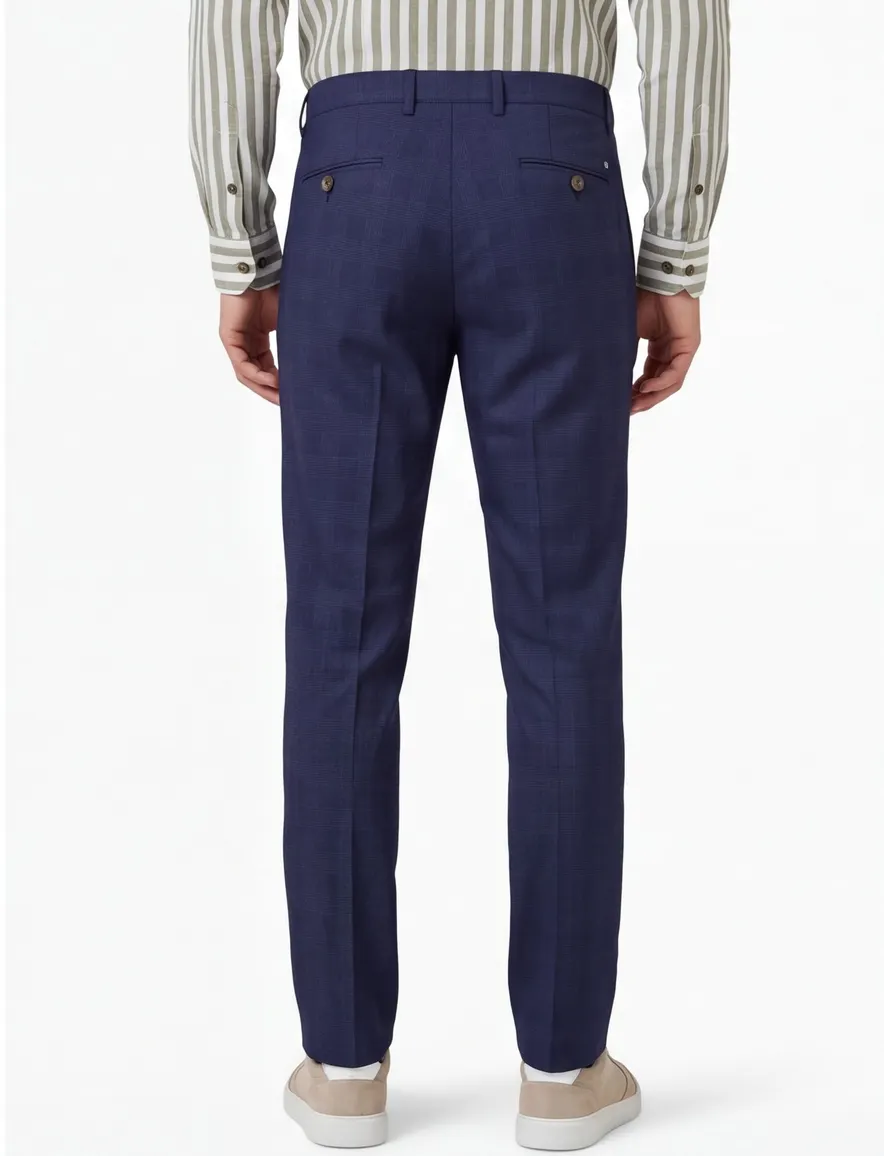 Com4 Modern Chino Collection navy katoen