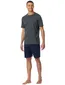 Schiesser Shortama donkerblauw gestreept print