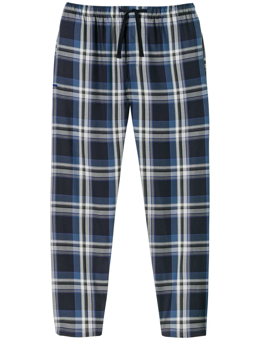 multicolour blauw Schiesser pyjamabroek geruit