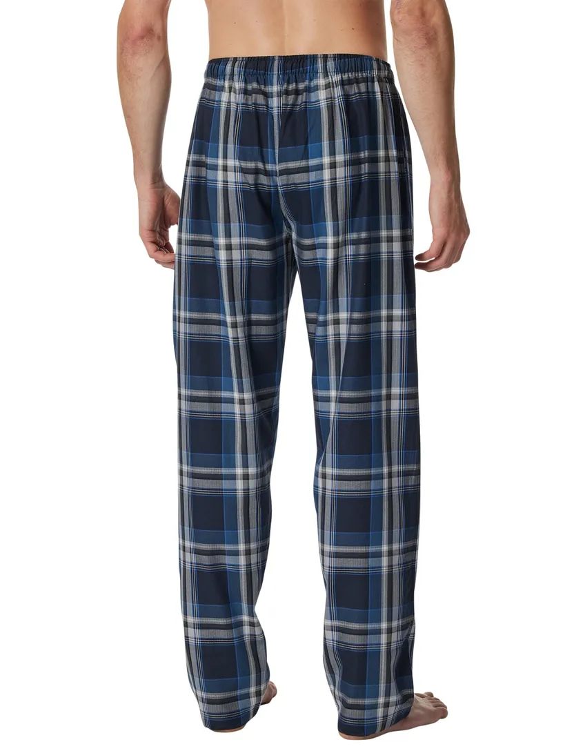 multicolour blauw Schiesser pyjamabroek geruit