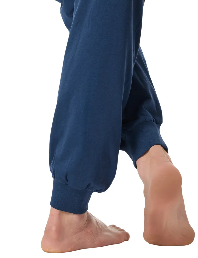 blauwe Schiesser pyjama geprint