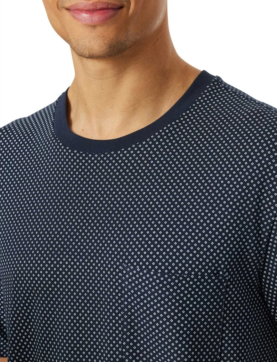 Schiesser shortama nachtblauw geprint