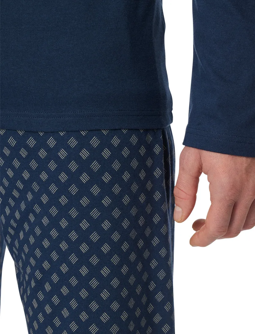 admiraal blauwe lange Schiesser pyjama