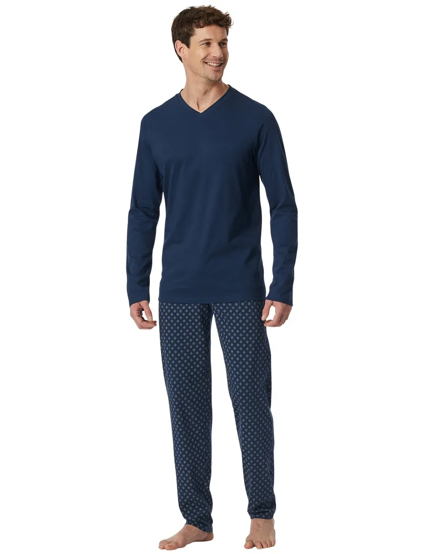 admiraal blauwe lange Schiesser pyjama