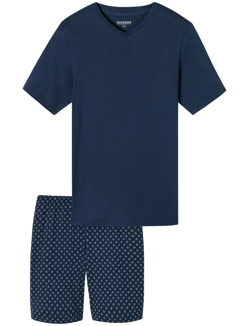 donkerblauwe Schiesser admiraal shortama