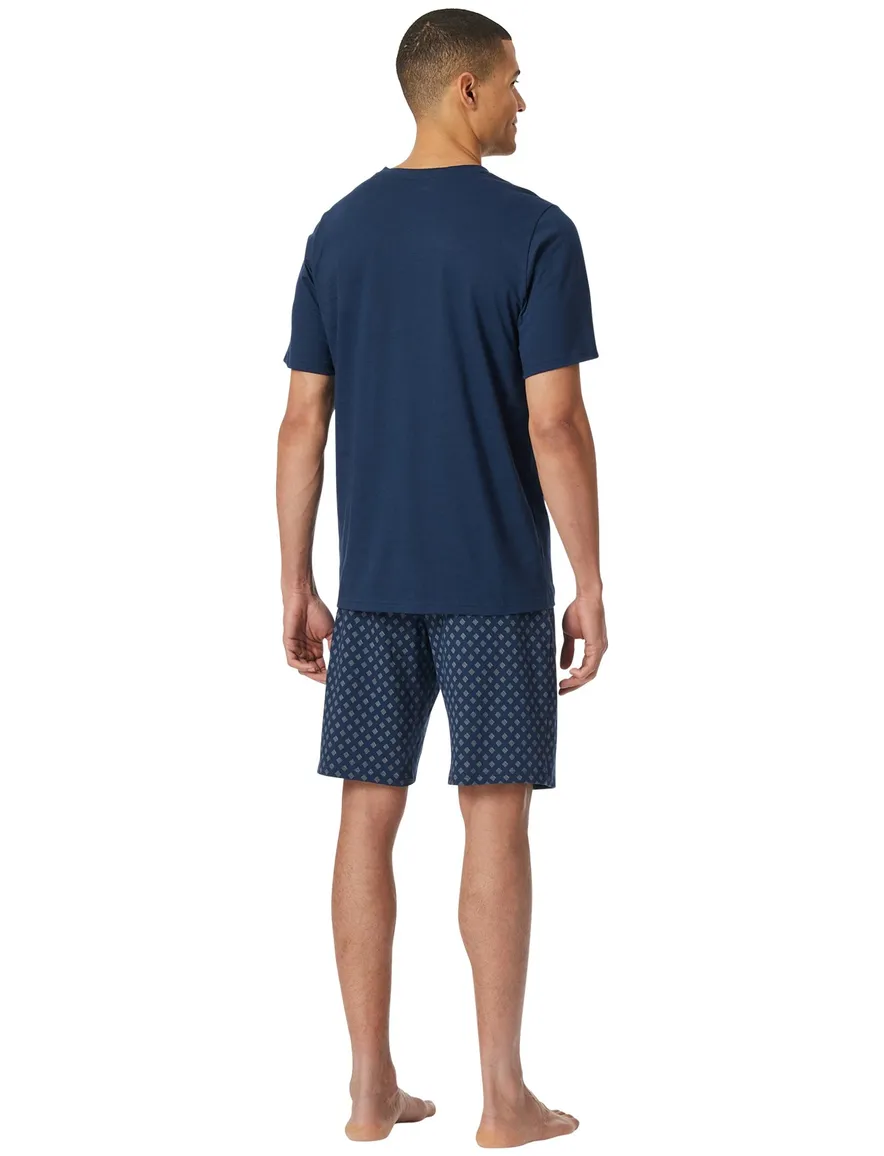 Schiesser shortama donkerblauw