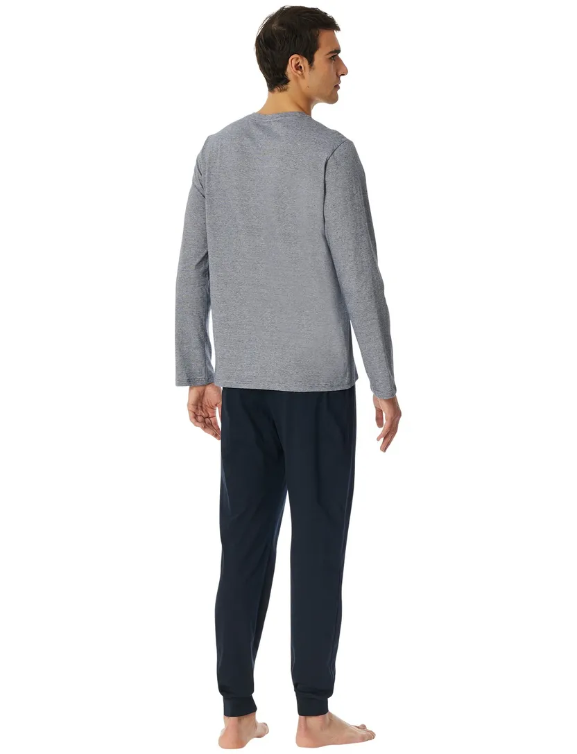 nachtblauwe lange Schiesser pyjama