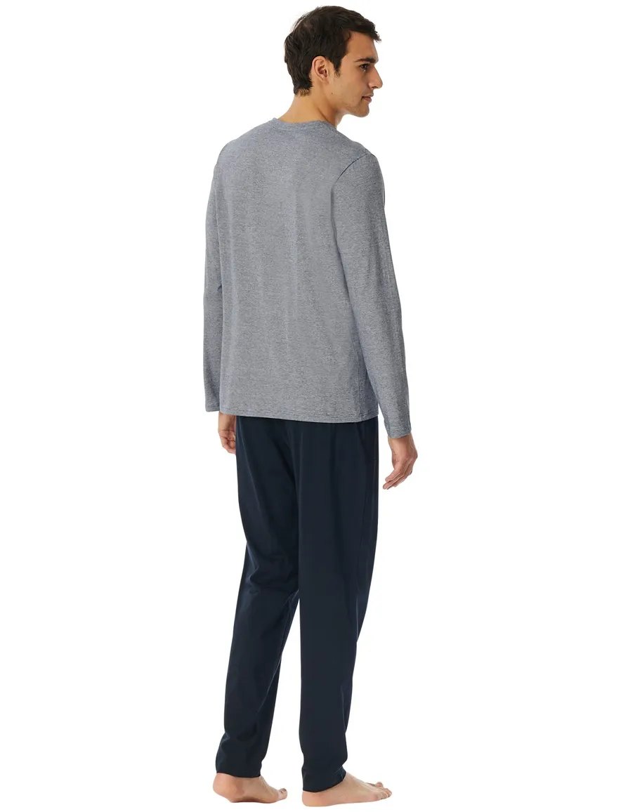 Schiesser lange pyjama nachtblauw