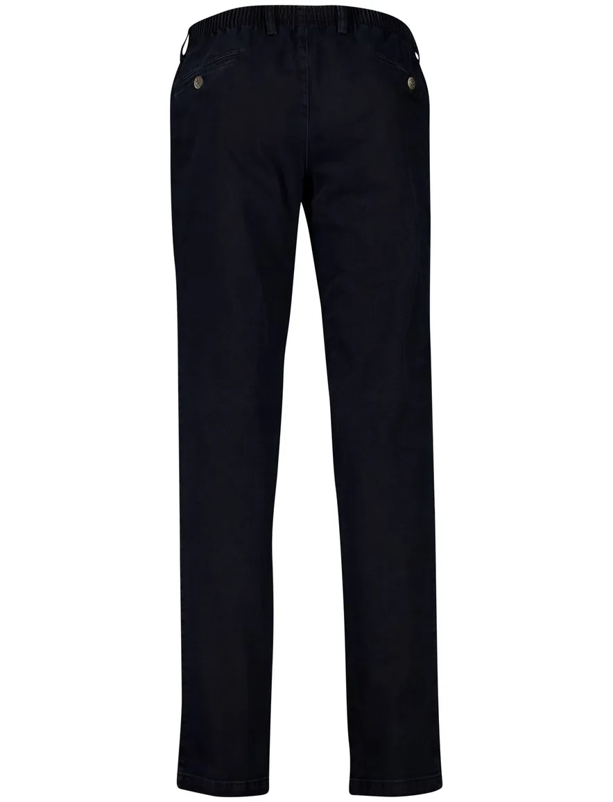 COM4 herman broek effen donkerblauw normale fit