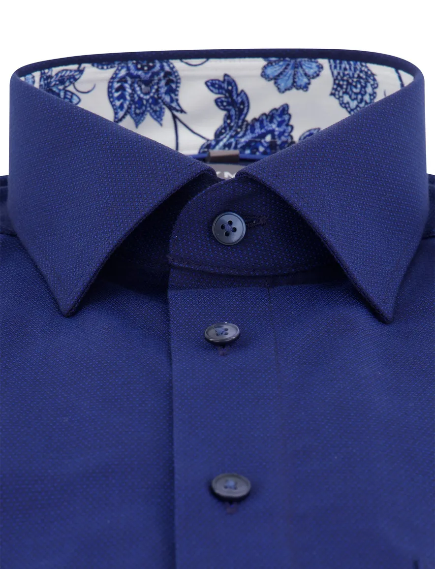 Olymp overhemd Comfort Fit donkerblauw katoen