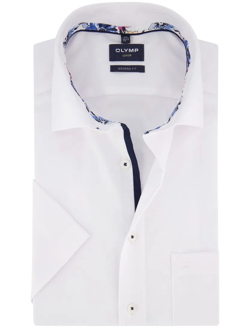 overhemd Olymp Modern Fit korte mouw wit