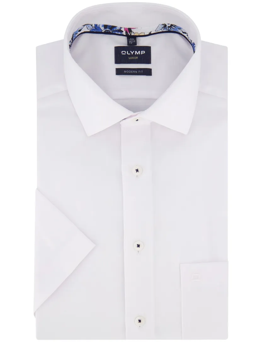overhemd Olymp Modern Fit korte mouw wit