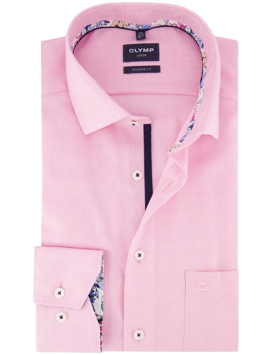 Olymp overhemd roze Modern Fit gemêleerd
