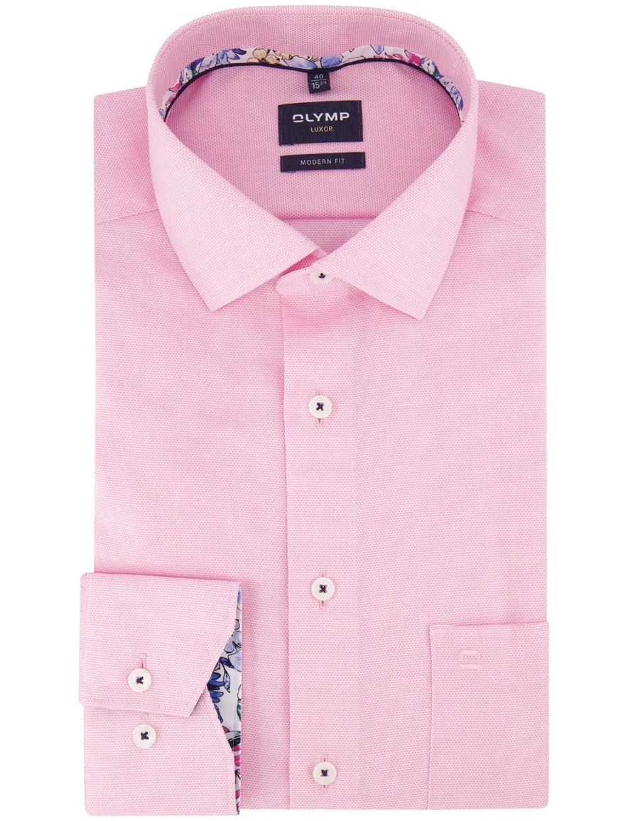 Olymp overhemd roze Modern Fit gemêleerd