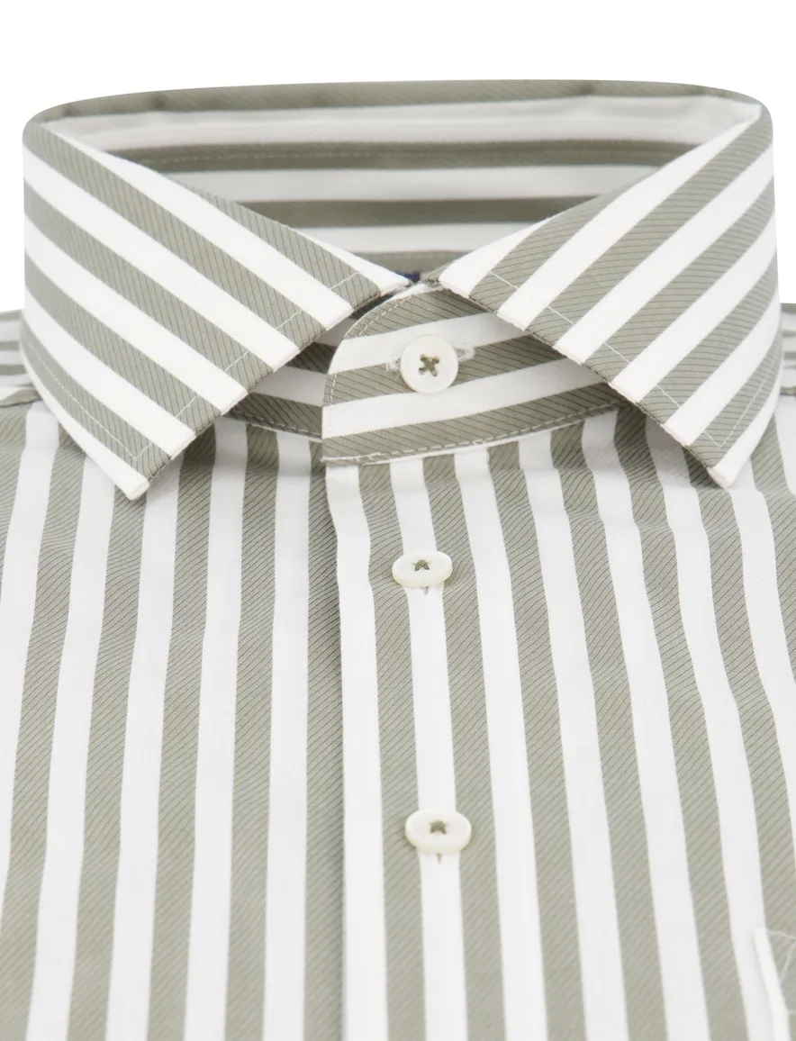 Olymp Modern Fit overhemd khaki strijkvrij