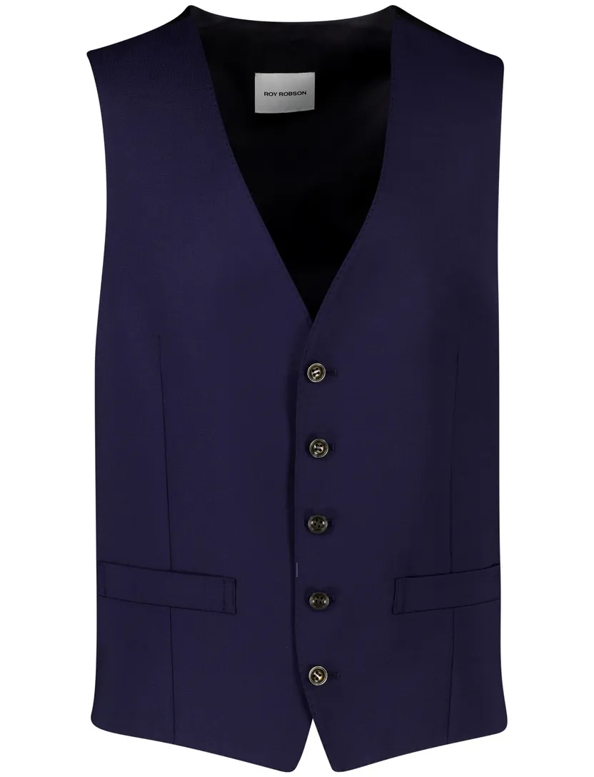 Roy Robson gilet donkerblauw effen