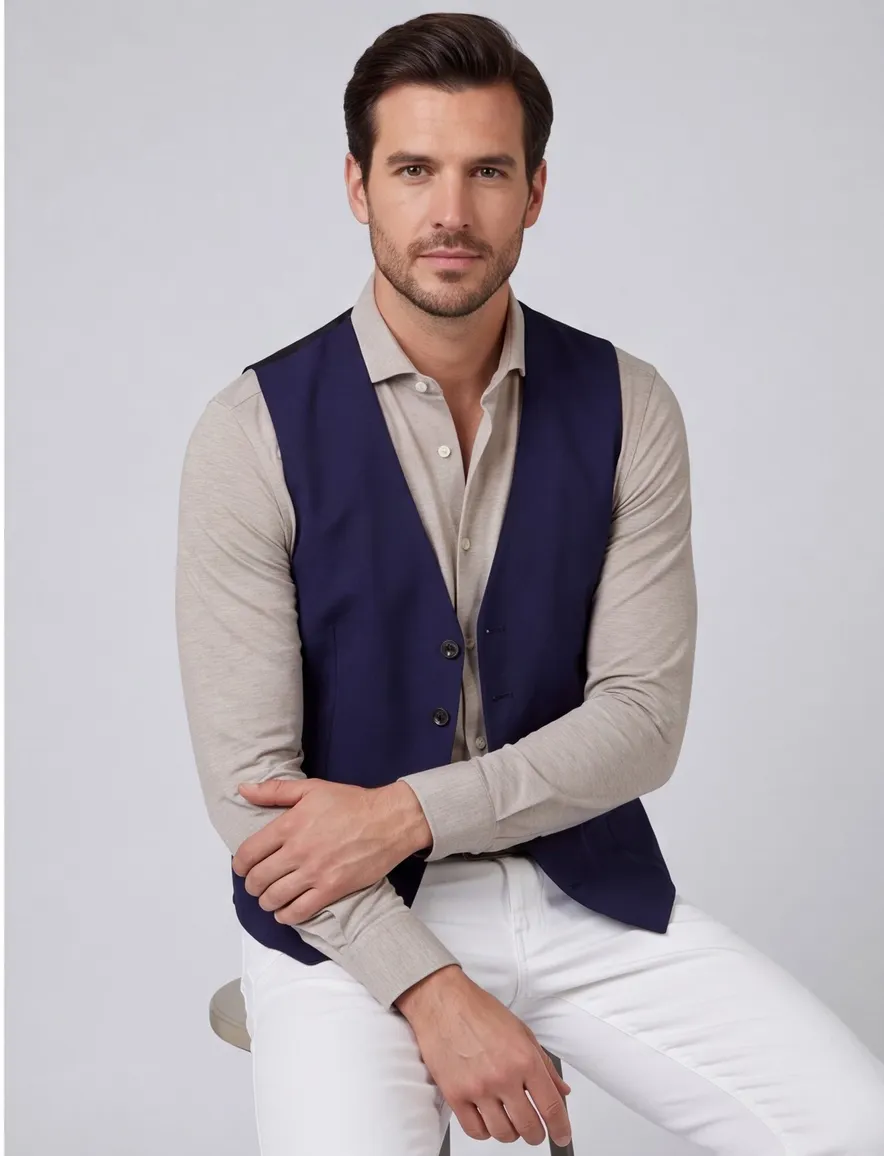 Roy Robson gilet donkerblauw