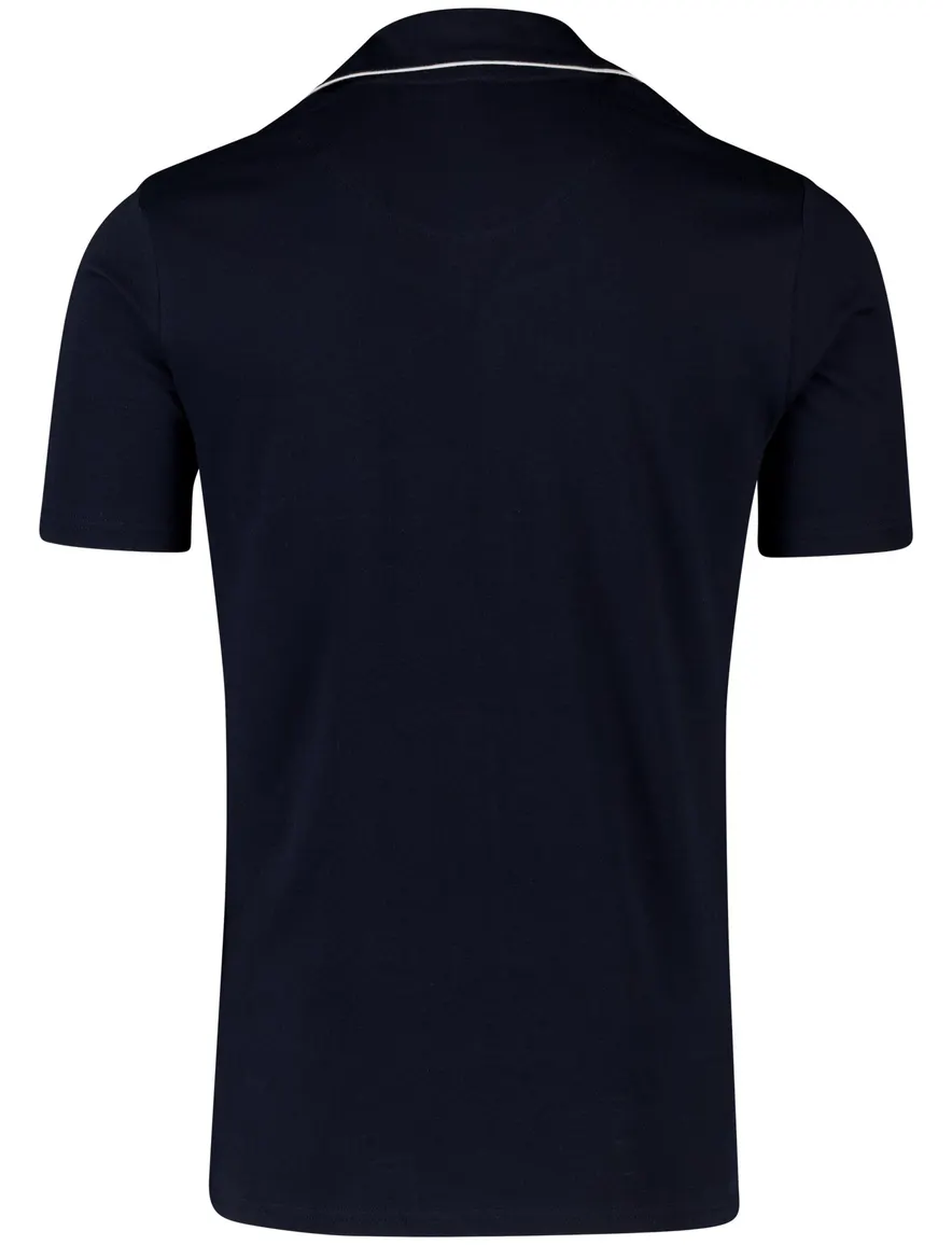 Schiesser pyjama donkerblauw effen katoen normale fit