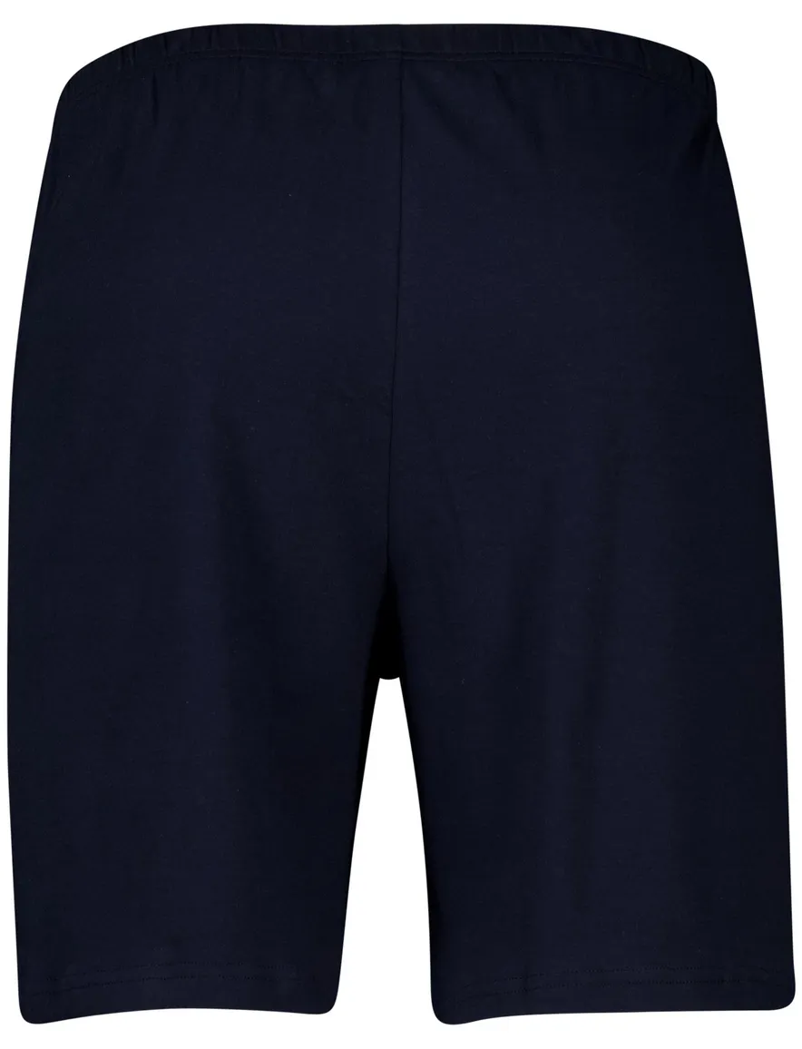 Schiesser pyjama donkerblauw effen katoen normale fit