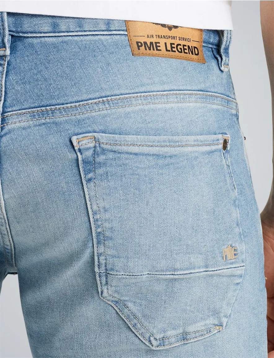 PME Legend korte broek blauw Nightflight effen katoen