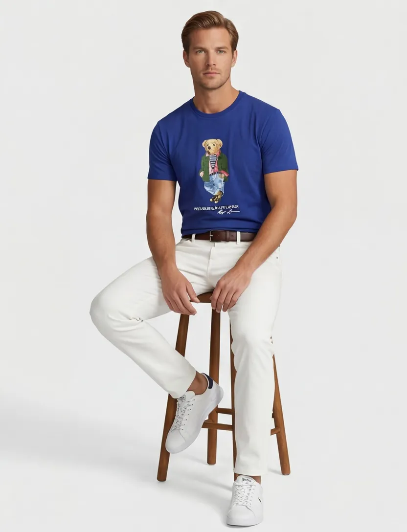 Polo Ralph Lauren wijde fit t-shirt blauw bear