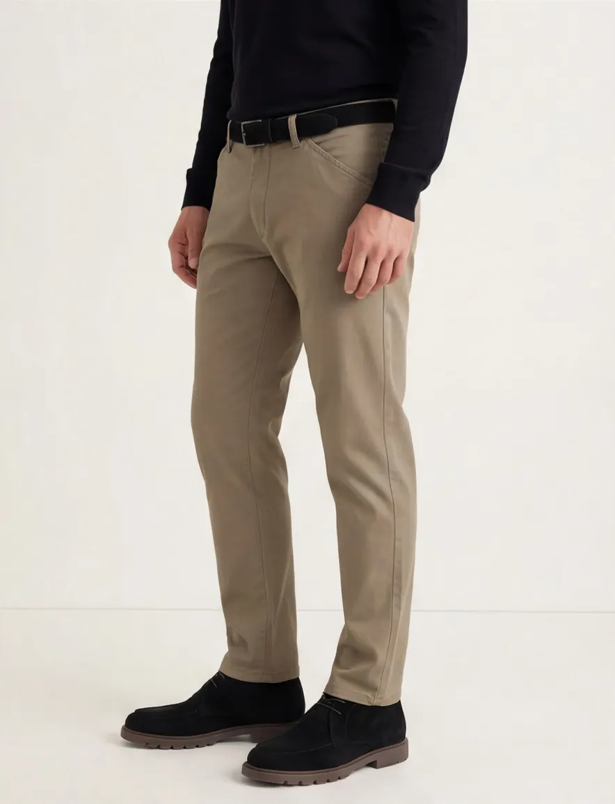 Meyer 5-pocket Pantalon katoen bruin katoen